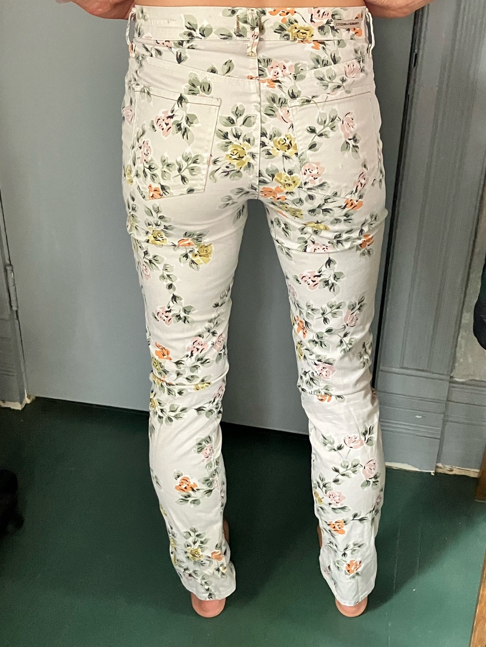 Floral Print White Women’s Jeans - citizen’s of humanity